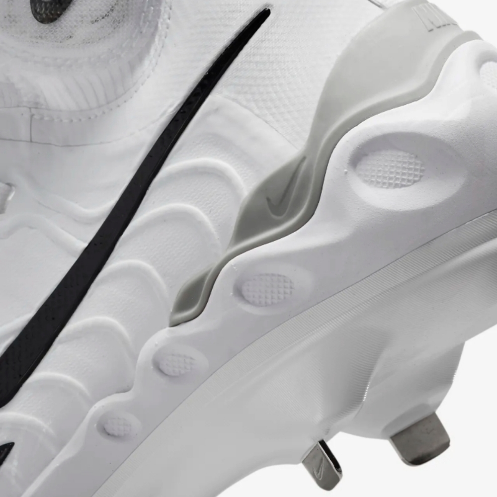 NWOB Nike Alpha Huarache NXT Metal Baseball Cleats White Black Gray - Picture 6 of 16